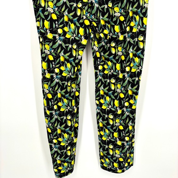 Wildfang Empower Trouser Straight Leg Lemon Print Black Pants Floral Size 14 - Picture 12 of 15